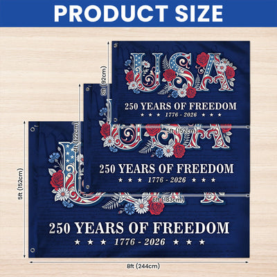 USA American Flag, 250 Years of Freedom We The People Grommet Flag