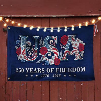 USA American Flag, 250 Years of Freedom We The People Grommet Flag