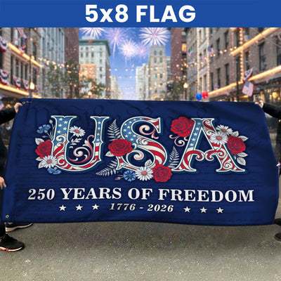 USA American Flag, 250 Years of Freedom We The People Grommet Flag