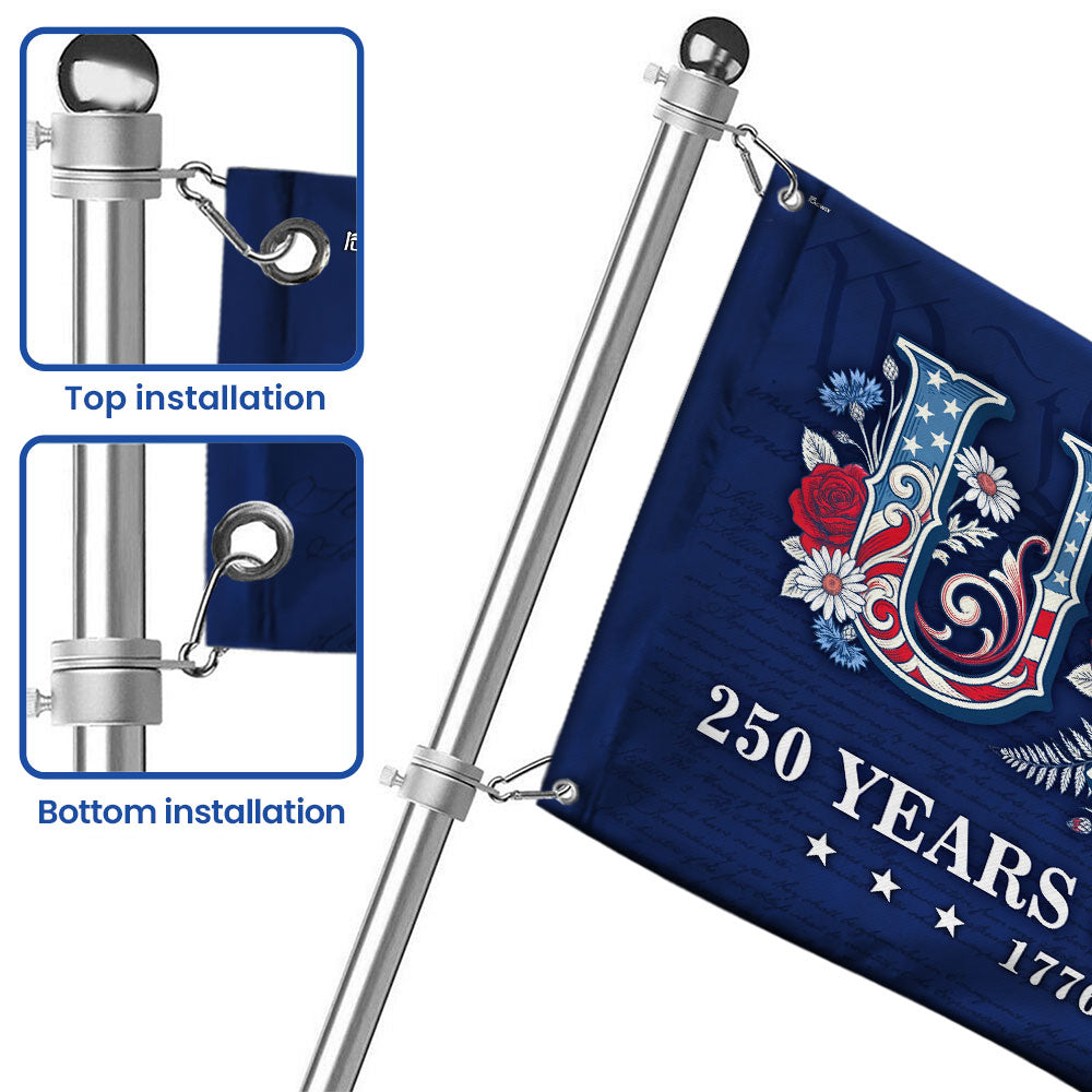 USA American Flag, 250 Years of Freedom We The People Grommet Flag