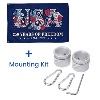 USA American Flag, 250 Years of Freedom We The People Grommet Flag