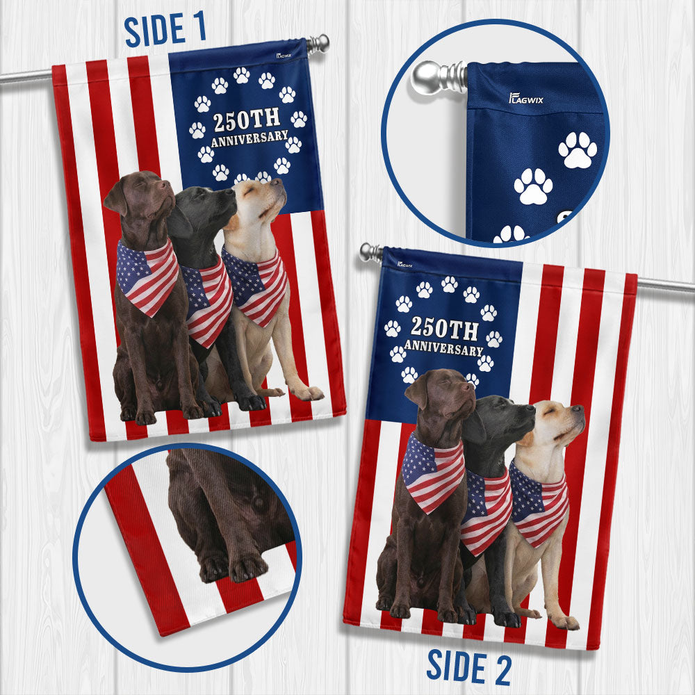 Dog American Flag, 250th Anniversary Labrador Retriever US Flag