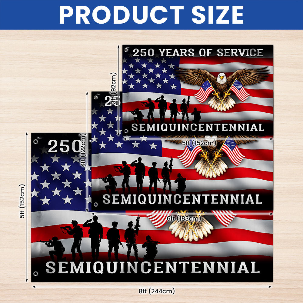 250 Years of Service Flag, Memorial Day Semiquincentennial Grommet US Flag