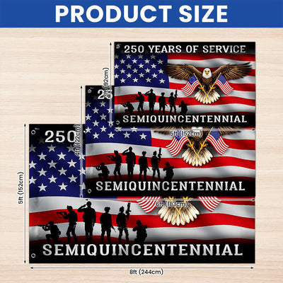250 Years of Service Flag, Memorial Day Semiquincentennial Grommet US Flag