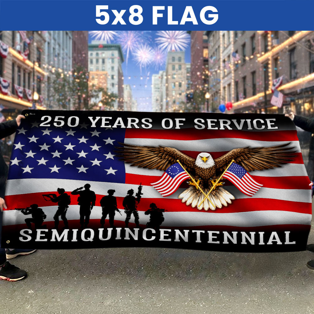 250 Years of Service Flag, Memorial Day Semiquincentennial Grommet US Flag