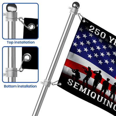 250 Years of Service Flag, Memorial Day Semiquincentennial Grommet US Flag