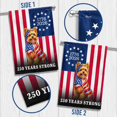 Dog American Flag, 250 Years Strong Yorkshire Terrier Dog US Flag
