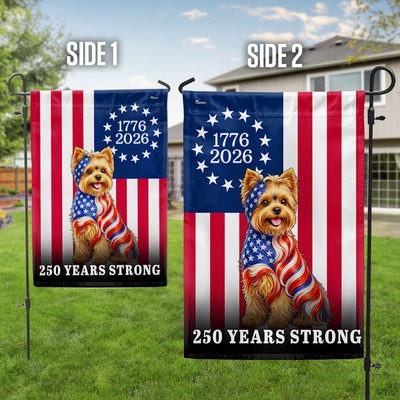 Dog American Flag, 250 Years Strong Yorkshire Terrier Dog US Flag