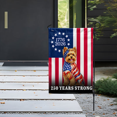 Dog American Flag, 250 Years Strong Yorkshire Terrier Dog US Flag