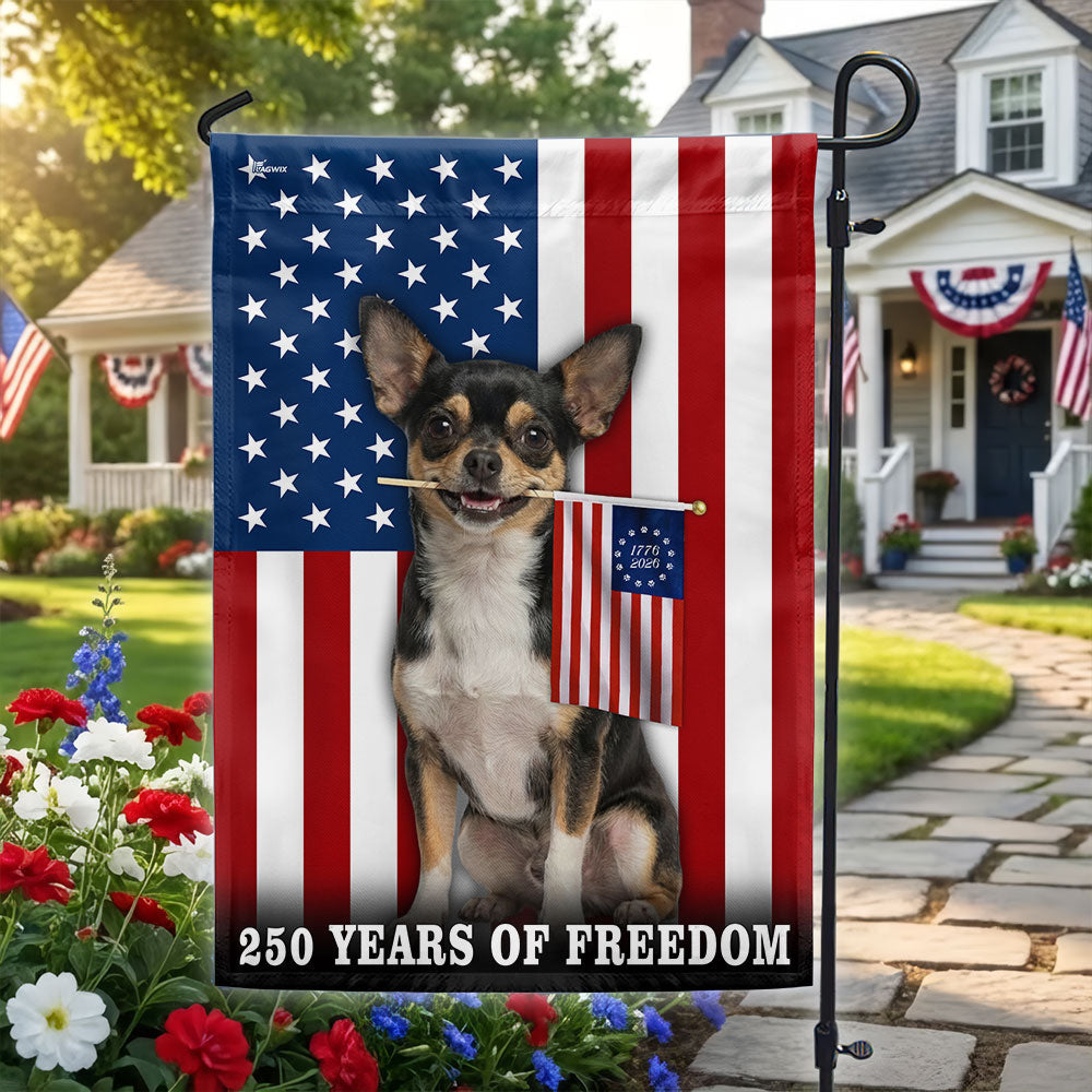 Dog American Flag, 250 Years of Freedom Chihuahua US Flag