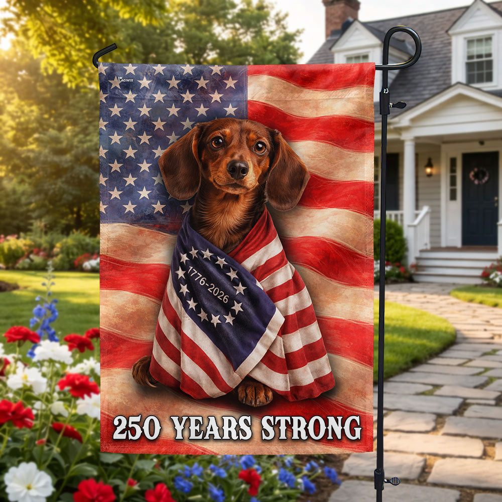 Dachshund American Patriot Flag, 250 Years Strong Dog US Flag