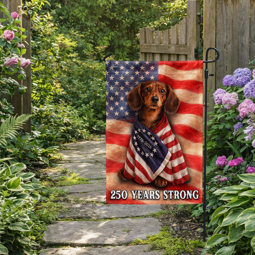Dachshund American Patriot Flag, 250 Years Strong Dog US Flag