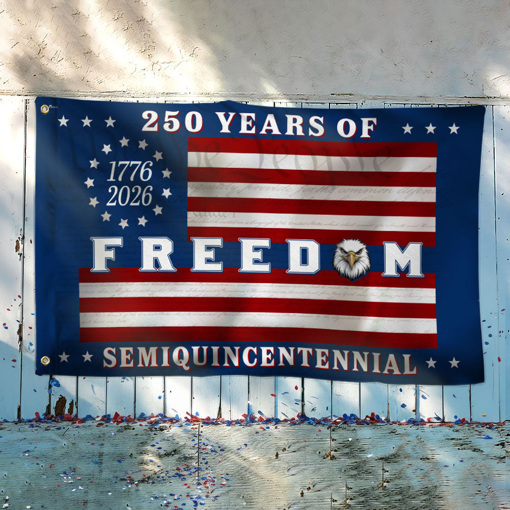Betsy Ross Flag, 250 Years of Freedom Patriotic Eagle Grommet US Flag