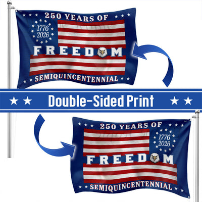 Betsy Ross Flag, 250 Years of Freedom Patriotic Eagle Grommet US Flag