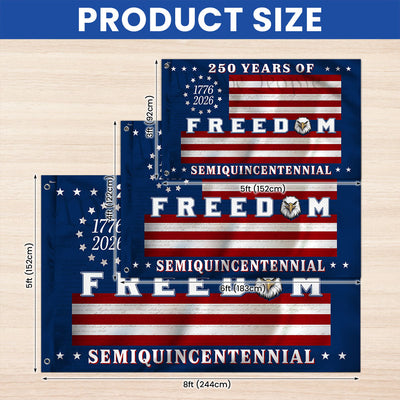Betsy Ross Flag, 250 Years of Freedom Patriotic Eagle Grommet US Flag