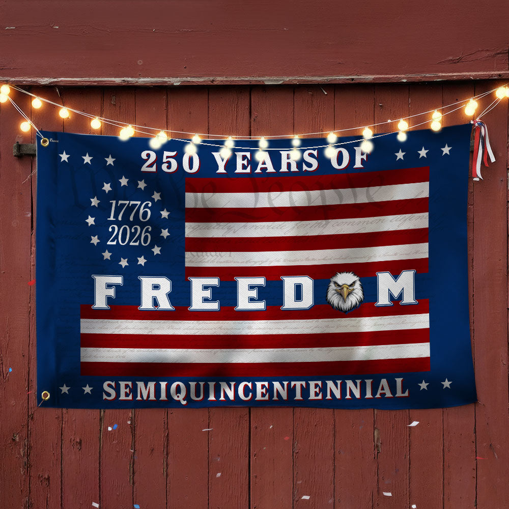 Betsy Ross Flag, 250 Years of Freedom Patriotic Eagle Grommet US Flag