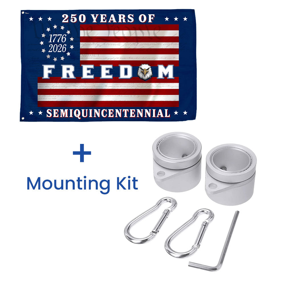 Betsy Ross Flag, 250 Years of Freedom Patriotic Eagle Grommet US Flag