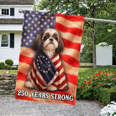 Shih Tzu American Patriot Flag, 250 Years Strong Dog US Flag
