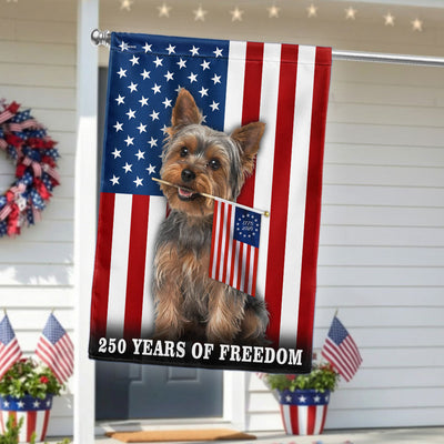 Dog American Flag, 250 Years of Freedom Yorkshire Terrier US Flag