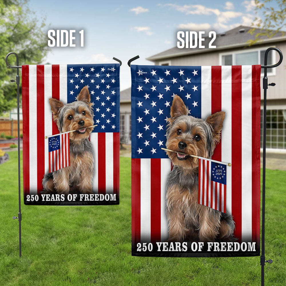 Dog American Flag, 250 Years of Freedom Yorkshire Terrier US Flag