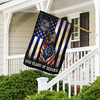 Dog Thin Blue Line Flag, German Shepherd 250 Years of Protection Decor