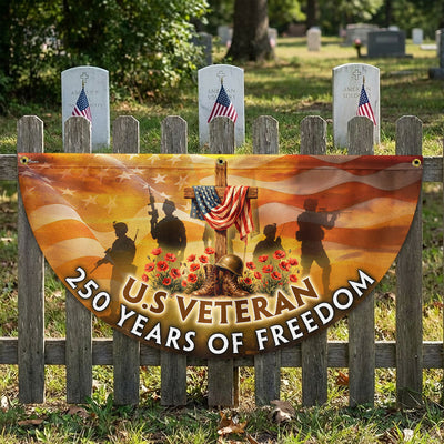 Memorial Day Flag, 250 Years of Freedom U.S Veteran Fan Flag