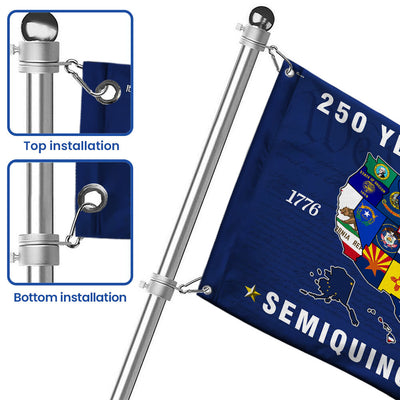 250th Anniversary Semiquincentennial 50 States of America Grommet Flag