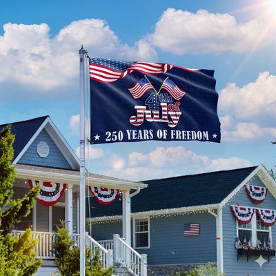 250 Years of Freedom Flag, Betsy Ross 4th of July Grommet Flag