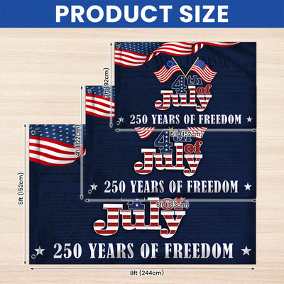 250 Years of Freedom Flag, Betsy Ross 4th of July Grommet Flag