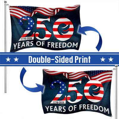 250th Anniversary American Flag, 1776 2026 Patriotic We The People Decor