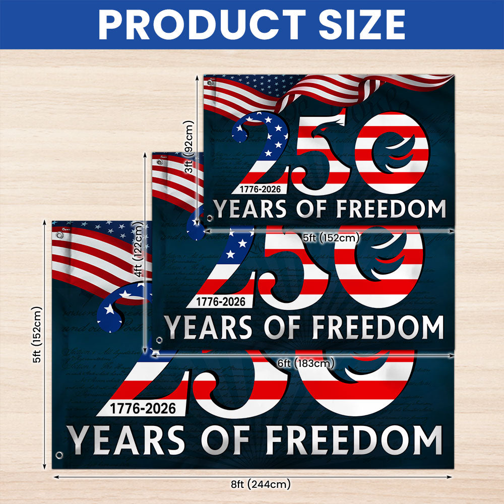 250th Anniversary American Flag, 1776 2026 Patriotic We The People Decor