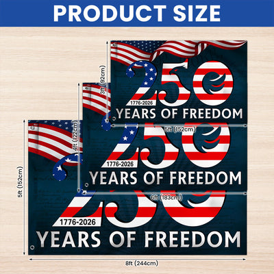 250th Anniversary American Flag, 1776 2026 Patriotic We The People Decor