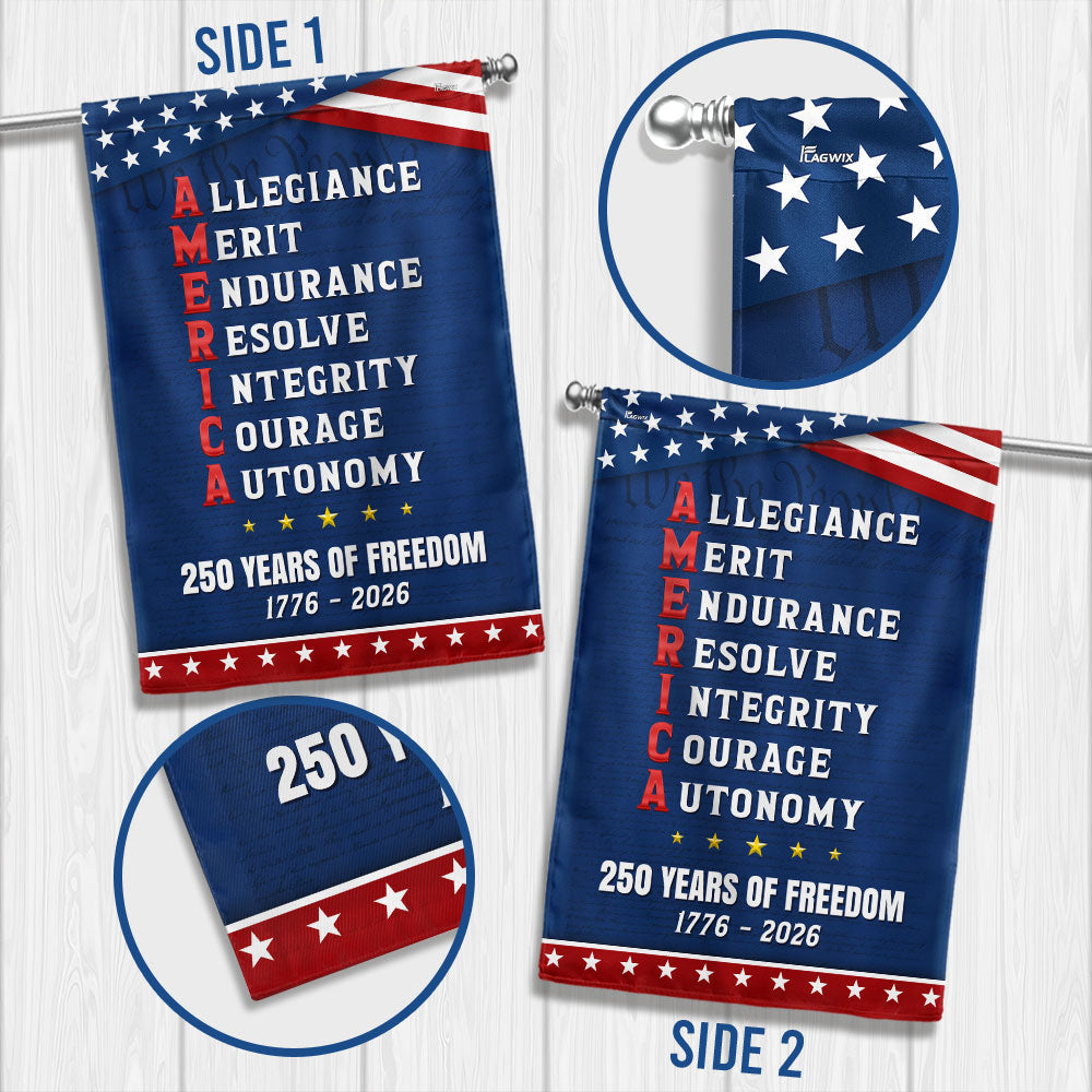 250 Years of Freedom American Allegiance Merit Endurance US Flag