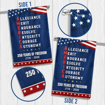 250 Years of Freedom American Allegiance Merit Endurance US Flag