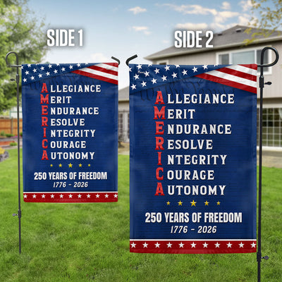 250 Years of Freedom American Allegiance Merit Endurance US Flag