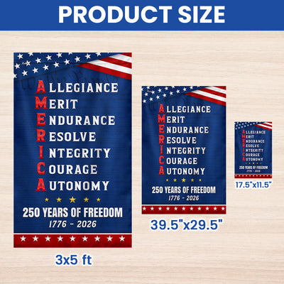 250 Years of Freedom American Allegiance Merit Endurance US Flag