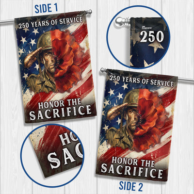 Memorial Day Flag,  250 Years of Service Honor The Sacrifice Poppy US Flag