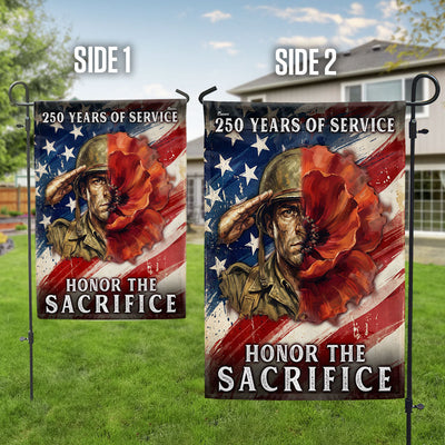 Memorial Day Flag,  250 Years of Service Honor The Sacrifice Poppy US Flag