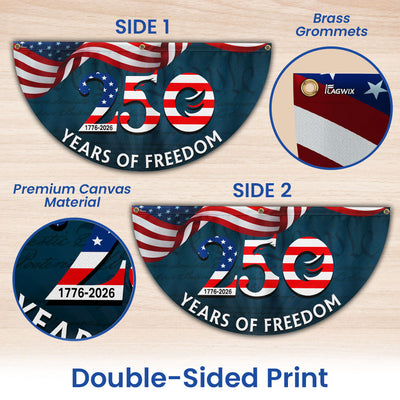 250th Anniversary Fan Flag, 1776 2026 Patriotic We The People Decor
