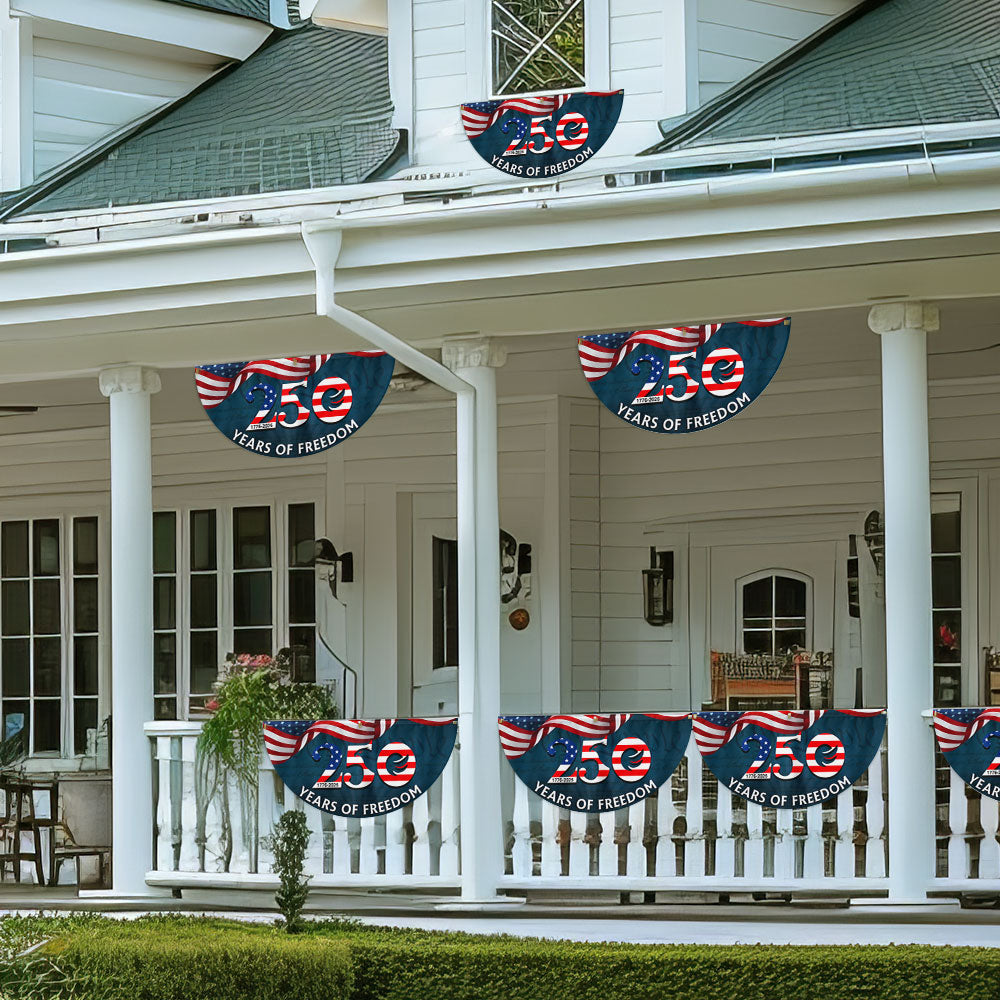 250th Anniversary Fan Flag, 1776 2026 Patriotic We The People Decor