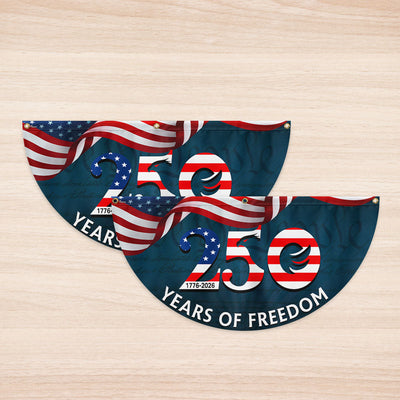 250th Anniversary Fan Flag, 1776 2026 Patriotic We The People Decor