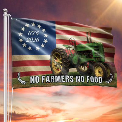 Tractor Farm Flag, 1776 2026 No Farmers No Food Grommet American Flag