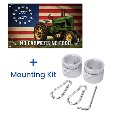 Tractor Farm Flag, 1776 2026 No Farmers No Food Grommet American Flag