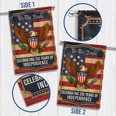 250th Anniversary Flag, Patriotic Eagle Shield We The People US Flag