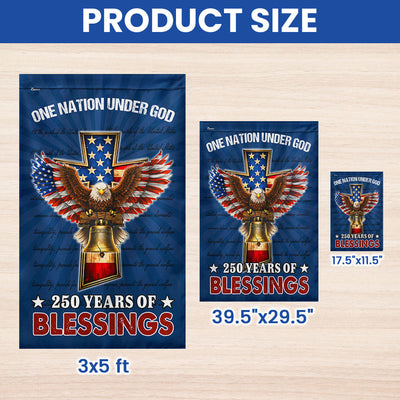 Christian Patriotic Flag, 250 Years of Blessings One Nation Under God Decor