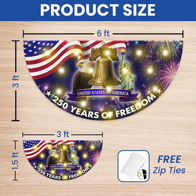 250 Years of Freedom 4th of July Patriotic Liberty Solar Led Fan Flag