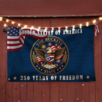 Ohio Flag, 250 Years of Freedom The Buckeye State Grommet Flag