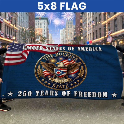 Ohio Flag, 250 Years of Freedom The Buckeye State Grommet Flag