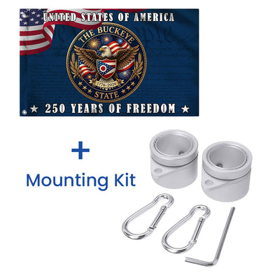 Ohio Flag, 250 Years of Freedom The Buckeye State Grommet Flag