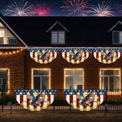 250 Years of Blessings 1776 2026 Patriotic Eagle Cross Solar Led Fan Flag